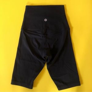 Black Lulu Lemon High Rise Biker Short Align Leggings